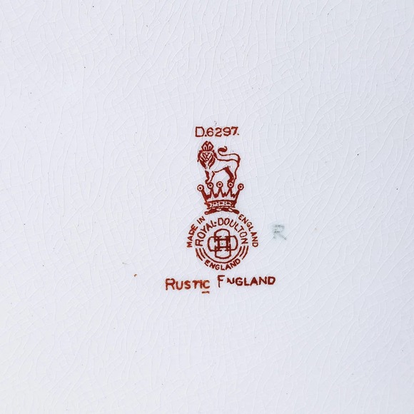 Royal Doulton Rustic England Serving Plate Countryside Thatched Roof Cottages - Picture 6 of 6